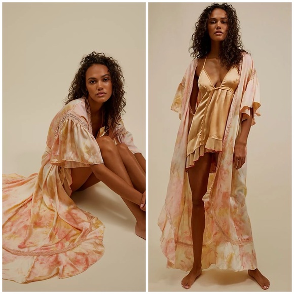 𝓯𝓹 Free People ~ Moonbeams Washed Robe - Picture 1 of 10